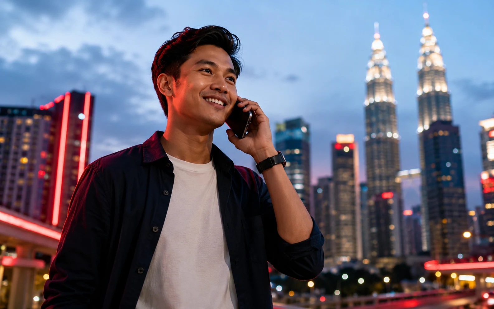 Pengguna membuat panggilan telefon