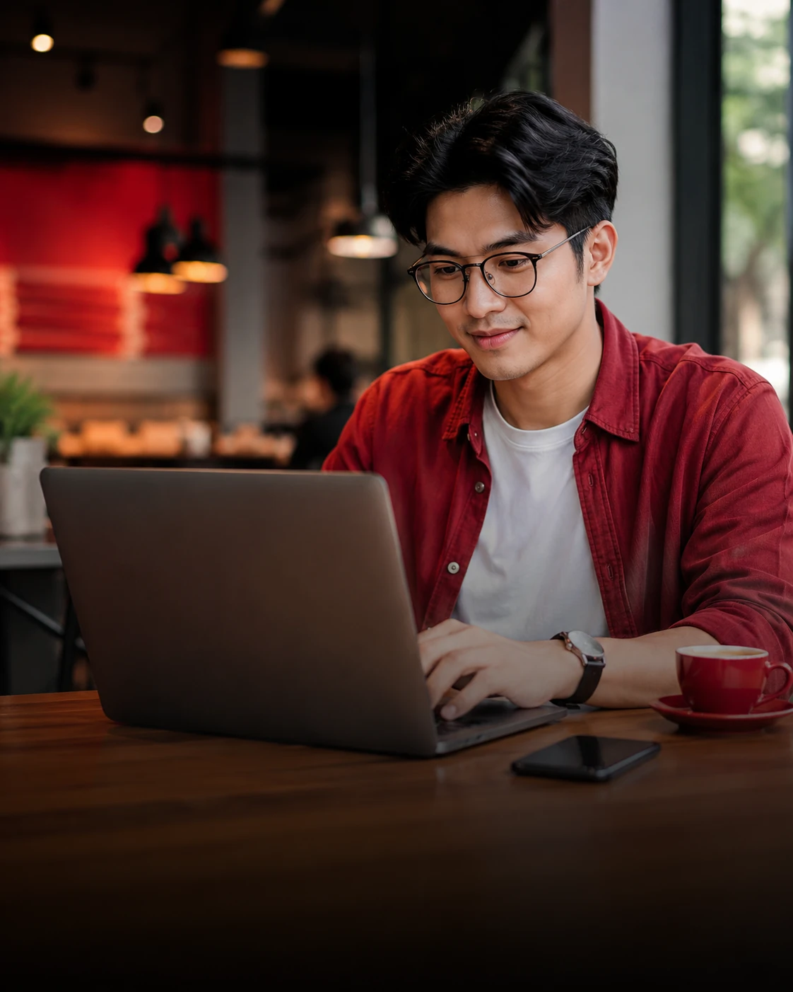 Student dan freelancer menggunakan laptop