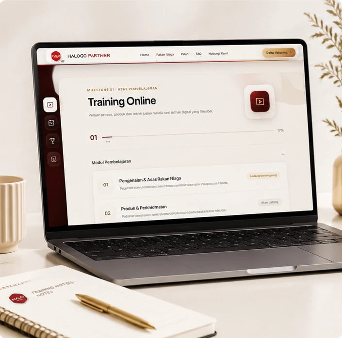 Visual premium untuk Training Online
