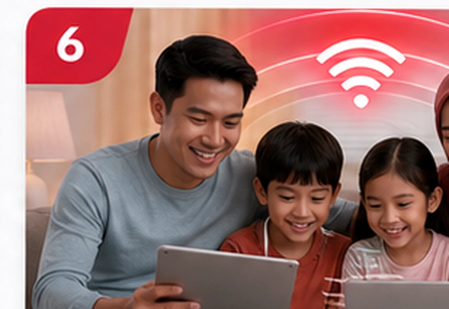 Keluarga menggunakan internet pada beberapa peranti untuk pelan Epik+ Family